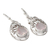 Rose quartz and rainbow moonstone dangle earrings, 'Festive Paisley' - Paisley Shaped Silver Earrings with Rose Quartz Gems (image 2b) thumbail