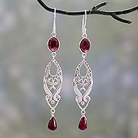 Featured review for Ruby and garnet dangle earrings, Mughal Mystery