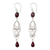 Ruby and garnet dangle earrings, 'Mughal Mystery' - Long Ruby and Garnet Earrings in Sterling Silver from India thumbail