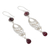 Ruby and garnet dangle earrings, 'Mughal Mystery' - Long Ruby and Garnet Earrings in Sterling Silver from India (image p257123) thumbail