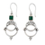 Onyx dangle earrings, 'Green Jaipur Magic' - Artisan Designed Sterling Silver Earrings with Green Onyx (image 2a) thumbail