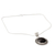 Onyx pendant necklace, 'Royal Eclipse' - Round Onyx Cabochon Pendant Necklace on Silver Snake Chain