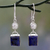 Lapis lazuli and cultured pearl dangle earrings, 'Bangalore Glam' - Silver Dangle Earrings with White Pearls and Lapis Lazuli thumbail