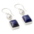 Lapis lazuli and cultured pearl dangle earrings, 'Bangalore Glam' - Silver Dangle Earrings with White Pearls and Lapis Lazuli (image 2b) thumbail