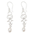 Cultured pearl dangle earrings, 'Sublime Trellis' - Polished Sterling Silver Dangle Earring with Cultured Pearls (image 2a) thumbail