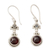 Garnet and rainbow moonstone dangle earrings, 'Misty Moon' - Garnet and Rainbow Moonstone Earrings Set in 925 Silver (image 2a) thumbail