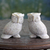 Soapstone candle holders, 'Night Glow' (pair) - Hand Carved Soapstone Owl Candle Holders (Pair) thumbail