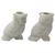 Soapstone candle holders, 'Night Glow' (pair) - Hand Carved Soapstone Owl Candle Holders (Pair) (image 2d) thumbail
