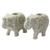 Candelabros de esteatita, (par) - Portavelas de elefante de esteatita para velas cónicas (par)