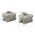 Soapstone candleholders, 'Charming Frogs' (pair) - Natural Soapstone Frog Candle Holders Made in India (Pair)