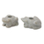 Soapstone candleholders, 'Charming Frogs' (pair) - Natural Soapstone Frog Candle Holders Made in India (Pair) (image 2b) thumbail
