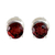 Garnet stud earrings, 'Beneath the Moon' - Sterling Silver and Garnet Stud Earrings from Indian Artisan