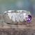 anillo de amatista - Anillo de banda de plata esterlina pulida con amatista de 1,5 quilates