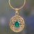 Gold vermeil and green onyx choker, 'Golden Goddess' - Gold Vermeil Pendant Necklace with Green Enhanced Onyx thumbail