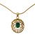Gargantilla de oro vermeil y ónix verde - Collar Colgante de Plata Vermeil con Ónix Realzado Verde