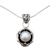 Cultured pearl pendant necklace, 'Transcendent Rose' - Rose Motif Silver Pendant Necklace with Cultured Pearl