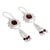 Garnet dangle earrings, 'Crimson Mughal Flair' - Garnet Dangle Earrings with Jali Motif from India