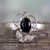 Onyx cocktail ring, 'Blackberry Blossom' - Ornate Handcrafted Silver and Onyx Cocktail Ring (image 2) thumbail