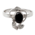 Onyx cocktail ring, 'Blackberry Blossom' - Ornate Handcrafted Silver and Onyx Cocktail Ring thumbail