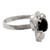Onyx cocktail ring, 'Blackberry Blossom' - Ornate Handcrafted Silver and Onyx Cocktail Ring (image 2b) thumbail