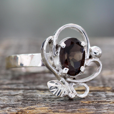 Amazing Faceted Smoky Topaz Gemstone Handmade 925 Sterling Silver Ring  Jewelry