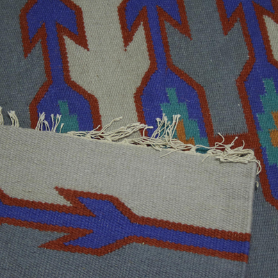 Wool rug, 'Indian Daybreak' (4x6) - Hand Woven Wool Rectangle Geometric Rug from India (4x6)