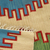 Wollteppich, 'Diamond Tracks' (4x6) - Indischer handgewebter rechteckiger blaugrün-brauner Wollteppich (4x6)