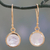 Vermeil rainbow moonstone dangle earrings, 'Elite Discretion' - Indian Gold Vermeil Hook Earrings with Rainbow Moonstone thumbail