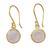 Vermeil rainbow moonstone dangle earrings, 'Elite Discretion' - Indian Gold Vermeil Hook Earrings with Rainbow Moonstone (image 2a) thumbail