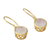 Vermeil rainbow moonstone dangle earrings, 'Elite Discretion' - Indian Gold Vermeil Hook Earrings with Rainbow Moonstone (image 2b) thumbail