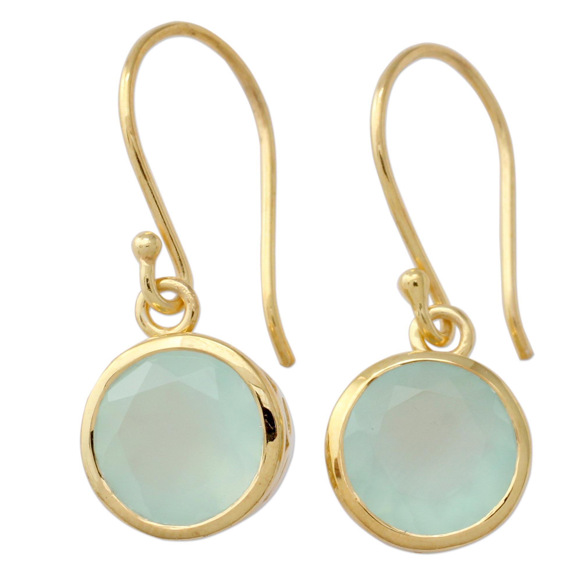 Gold Vermeil Earrings from India with Chalcedony - Elite Discretion ...