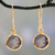 Vermeil labradorite dangle earrings, 'Elite Discretion' - Indian Gold Vermeil Hook Earrings with Labradorite