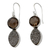 Drusy and smoky quartz dangle earrings, 'Stormy Night' - Indian Artisan Fair Trade Modern 925 Sterling Silver Dangle  (image 2a) thumbail