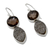 Drusy and smoky quartz dangle earrings, 'Stormy Night' - Indian Artisan Fair Trade Modern 925 Sterling Silver Dangle  (image 2b) thumbail