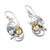 Blue topaz and citrine dangle earrings, 'Sun and Sky' - Blue Topaz and Citrine Dangle Earrings with Leaf Motif (image 2b) thumbail
