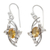Citrine dangle earrings, 'Golden Splendor' - Leaf Theme Dangle Earrings with One Carat Citrine Gems thumbail