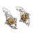 Citrine dangle earrings, 'Golden Splendor' - Leaf Theme Dangle Earrings with One Carat Citrine Gems (image 2b) thumbail