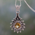 Citrine pendant necklace, 'Star of Jaipur' - Three Carat Citrine and Sterling Silver Pendant Necklace