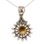 Citrine pendant necklace, 'Star of Jaipur' - Three Carat Citrine and Sterling Silver Pendant Necklace