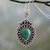 Malachite pendant necklace, 'Mirror of the Soul' - Artisan Made Malachite and Sterling Silver Pendant Necklace