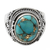 Sterling silver cocktail ring, 'Golden Greeting' - Sterling Silver Fair Trade Ring with Composite Turquoise