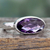 Amethyst cocktail ring, 'Purple Crown' - Three Carat Amethyst Cocktail Ring in Sterling Silver