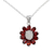Moonstone and garnet pendant necklace, 'Rajasthan Star' - Moonstone and Garnet Pendant Necklace on Cable Chain (image 2b) thumbail
