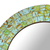 Glass mosaic mirror, 'Aqua Splash' - Aqua and Lime Round Glass Mosaic Mirror from India (image 2c) thumbail