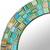 Espejo de mosaico de vidrio - Espejo de mosaico de vidrio redondo hecho a mano artesanalmente en aguamarina