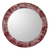 Wood wall mirror, 'Rustic Wine' - Rustic Wine and Off White Round Wood Wall Mirror (image 2a) thumbail