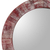 Wood wall mirror, 'Rustic Wine' - Rustic Wine and Off White Round Wood Wall Mirror (image 2b) thumbail