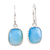 Chalcedony dangle earrings, 'Delhi Sky' - Blue Chalcedony Dangle Earrings in Polished 925 Silver