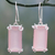Chalcedony dangle earrings, 'Rosy Romance' - Hand Crafted Pink Chalcedony Earrings from India thumbail