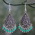 Green onyx dangle earrings, 'Glistening Fern' - Green Onyx and Sterling Silver Dangle Earrings from India thumbail
